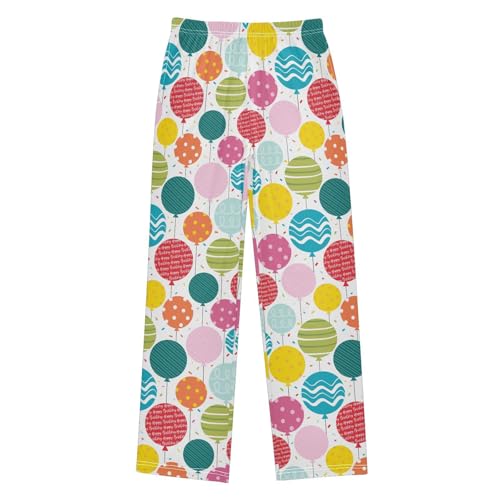 ZZXXB Happy Birthday Balloon Boys Long Pants Soft Trousers Elastic Waist Kids Lounge Bottoms with Pockets S-XL