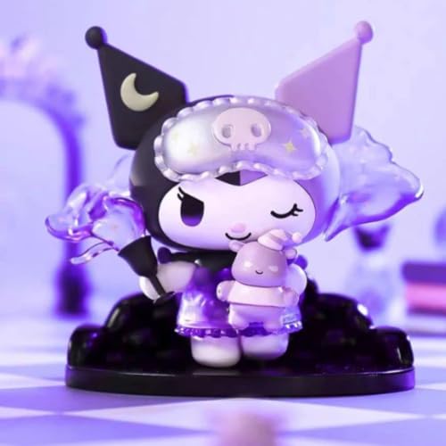 Image of FUNFOB Kuromi Action Figure Height - 7.5cm to 8.5cm Sanrio Toys PVC Multicolour | Kuromo Hollowen Purple A