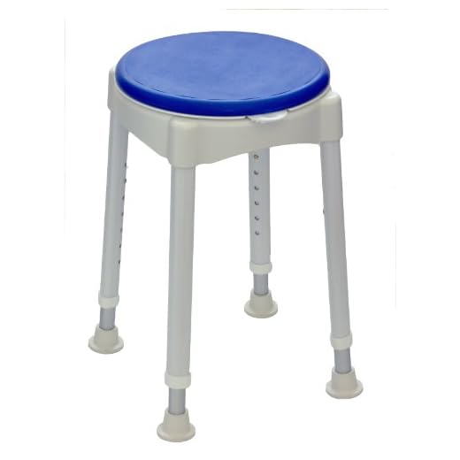 Taburete para la ducha con función de rotación disco, dispositivos