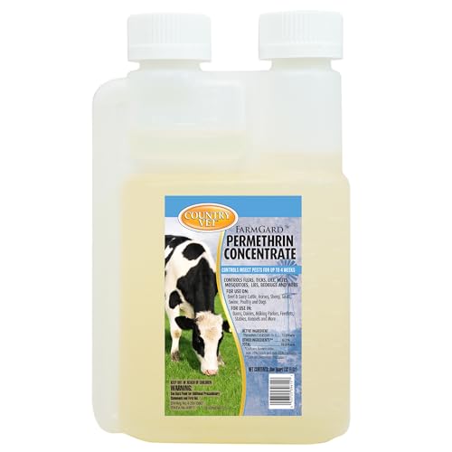 Image of Country Vet FarmGard Permethrin Concentrate - 32 Ounce (Case of 6) 343961CVA - Gets Rid of Flies, Mosquitoes, Silverfish, Cockroaches, Fleas, Millipedes, Gnats, Fruit Flies, Ticks, Lice, Spiders
