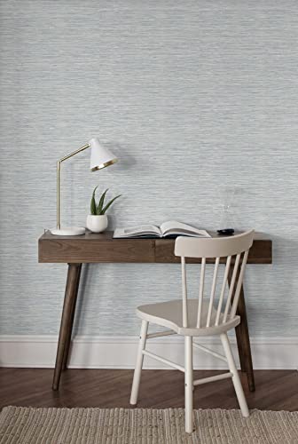 Nextwall Cyprus Faux Grasscloth Peel And Stick Wallpaper (Dove Grey & Bluestone) #TOP7