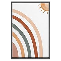 SIGNWIN Framed Canvas Wall Art Nordic Rainbow Canvas Prints Home Artwork Decoration for Living Room,Bedroom - 16