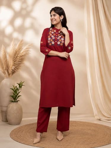 Generic Nexvora Women's Cotton Floral Kurti with Pant - Image 4