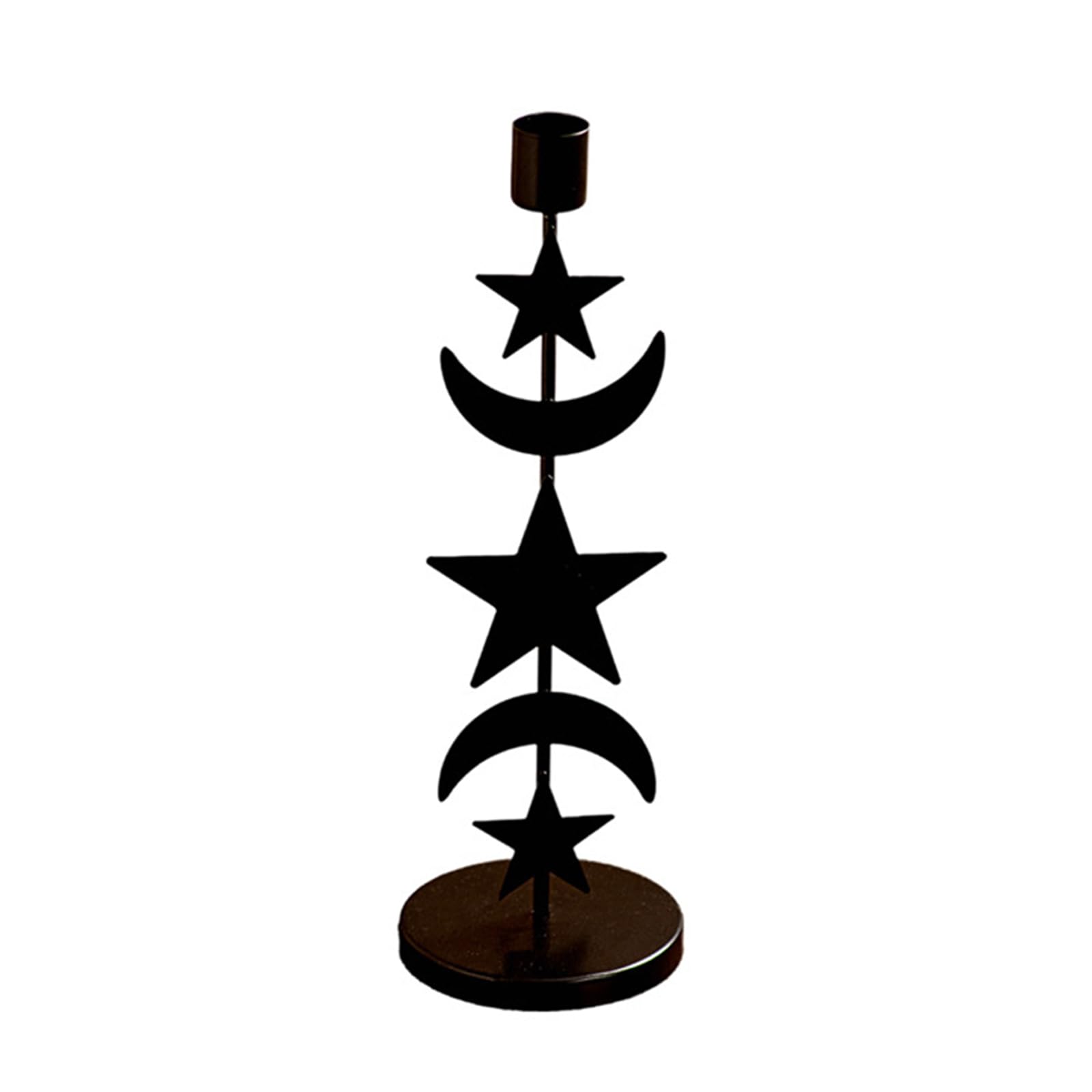 carotoe Modern Decorative Iron Pillar Candlestick Black Sun Metal High Holder Stand for Pillar Home Decors Centerpieces Candlestick
