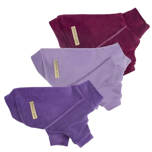 Image of Fitwarm 3 Pack Classic Fleece Dog Sweater, Turtleneck Dog Sweatshirt, Dog Winter Clothes for Small Dogs Boy Girl, Pet Pullover Jumper, Cat Apparel, Purple, MediumPurple, Dark Red, Large