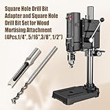 Square Hole Drill Bit Sets, Woodworking HSS Wood Mortising Chisel Countersink Bits Hole Mortise Drill Bit Set with Adapter, 6.4mm 8mm 9.5mm 10mm 11mm 12.7mm 14mm 16mm (4PCS) - Image 7