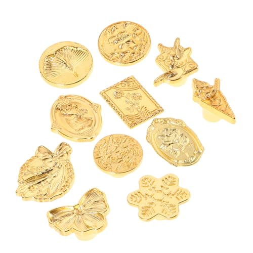 HORIALENCE 11個浮彫りデザインワックスシール印章ヘッド 複スル対応 替え印章 結婚式招待状 手封筒用 メタルレタースタンプ