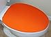 Spandex Fabric Cover for a lid toilet SEAT fits on Round & Elongated Models - HandMade USA (Orange)