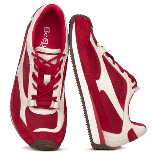 Image of Casual Sneakers for Women Lace Detail Elegant Ribbon Lace-Up Fashion Sneakers with Leather Upper Memory Foam Insole and Trendy Casual Shoes for Women