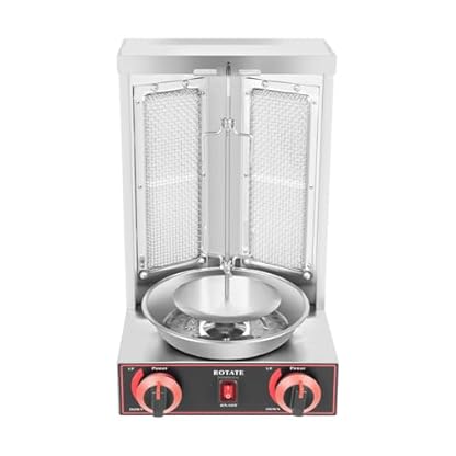 3000W Dönergrill,360 ° Rotation Grill Döner,Infrarotheizung Methode Gas Kebab Machine,Hohes Volumen Tischgrill,Vertikaler Elektrogrill für Döner, Gyros, Schaschlik