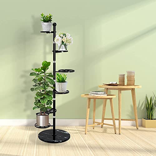 Myoyay 6 Tier Spiral Flower Stand, Metal Plant Stand Wrought Iron Spiral Staircase Flower Display Shelf Plant Stands Flower Pot Metal Flower Holder With Heavy Duty Marble Base For Balcony Garden Indoor Outdoor #TOP6