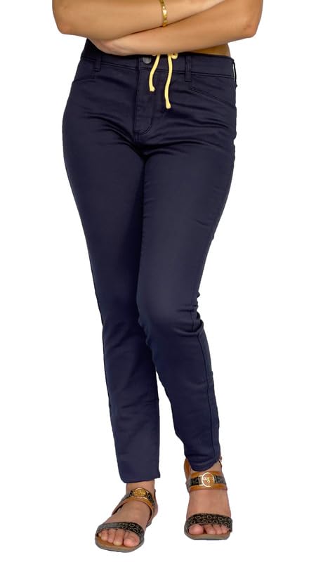 RDL Stretch Cotton Chino Pants for Women - Straight Leg Slim Fit Womens Chinos for Casual Wear