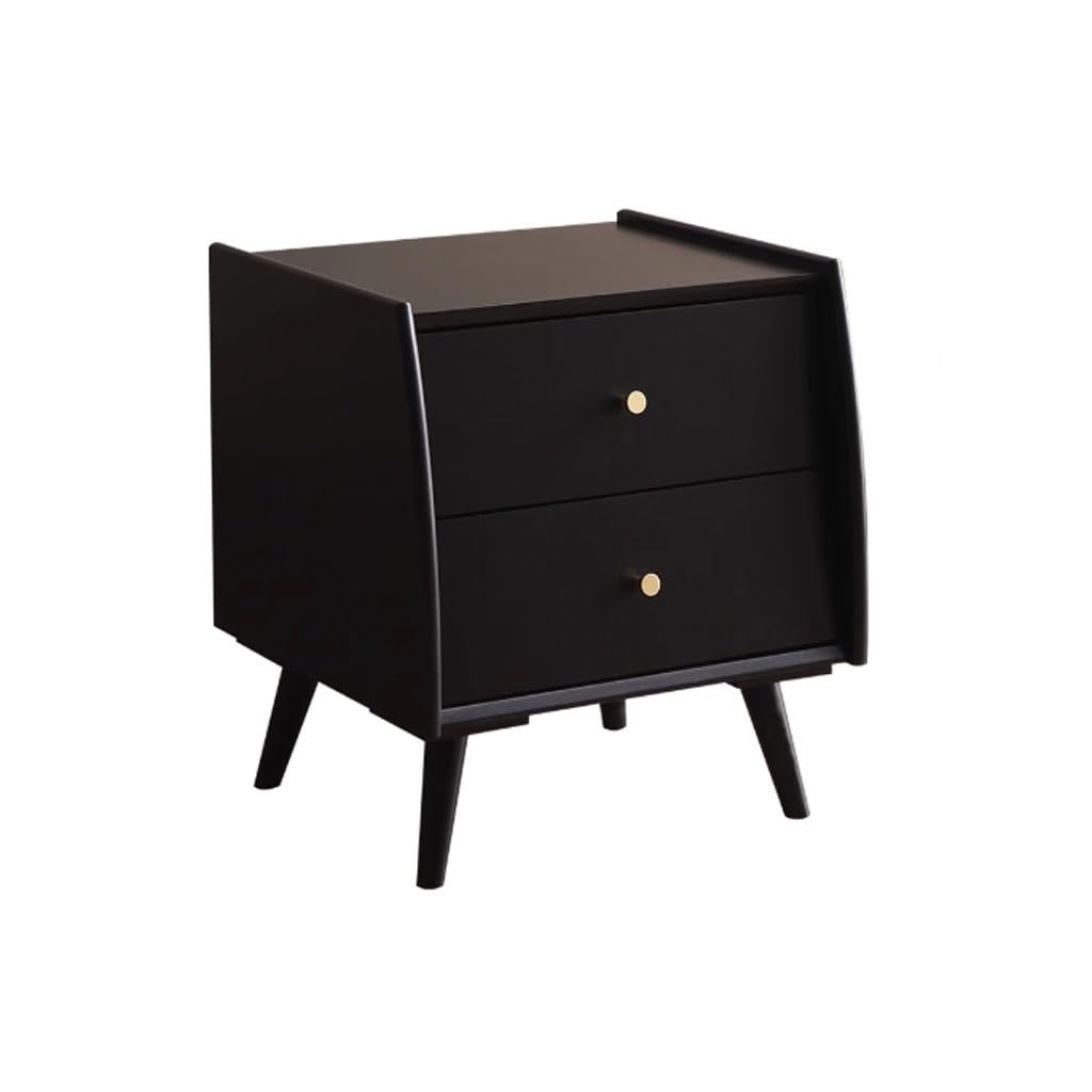 GFHTRELY Couch Desk Simple Solid Wood Bedside Table Home Bedroom Black Small Storage Cabinet Small Table