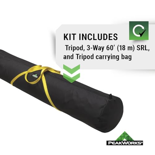 Image of Peakworks Confined Space Kit - For Safe Access & Rescue - Includes Tripod, Self-Retracting Lifeline & Bag - OSHA & ANSI Compliant Fall Protection - 60 ft SRL