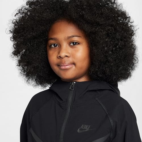 Nike Tech Big Kids' (Boys') Woven Jacket (HQ8911-010, Black/Black/Black)3