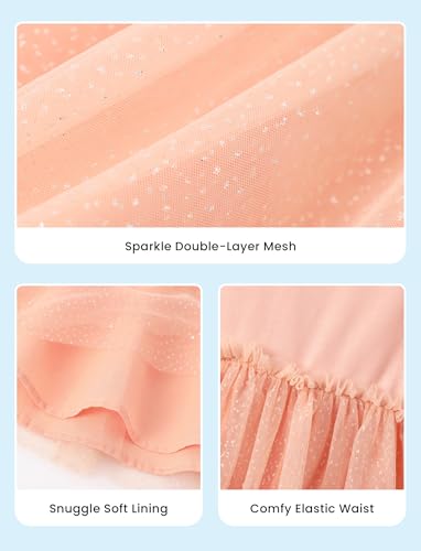 Image of Disney Princess Frozen Elsa Minnie Stitch Toddler Girl Tulle Tutu Dress Ruffle Sleeve Mesh Summer Birthday Party Clothes 2-9Y