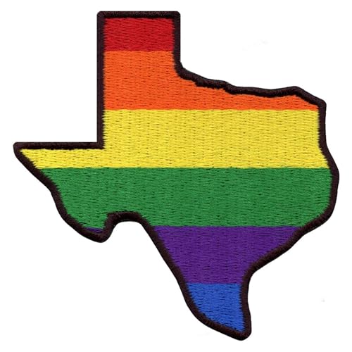 Rainbow Pride Texas State Patch Embroidered Iron On