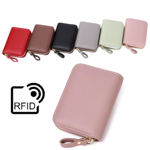 1PC First Layer Cowhide Organ Card Case RFID Anti-theft Lady Card Holder Men Card Case Multifunctional4