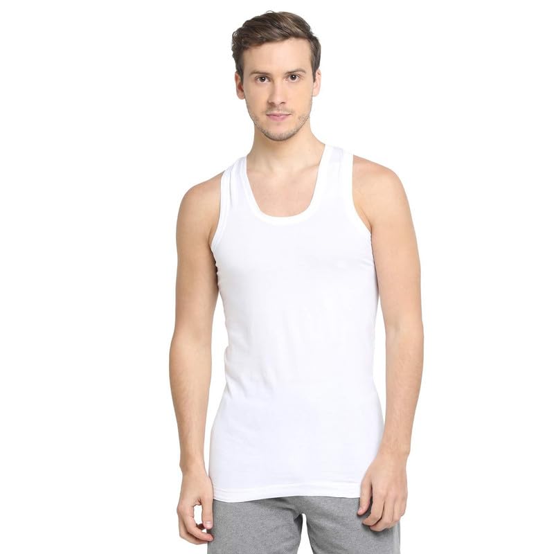 innero Men's Cotton Sleevless Round Neck Vest, Baniyan, Ganji, Undershirt (White)-picture-43