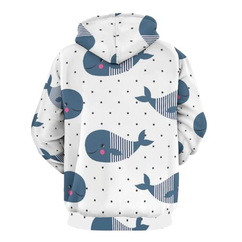 Sweats à capuche manche longue motif poisson pull unisexe taille S - 3