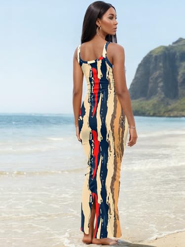 Image of Nimsruc Women Summer Long Dress Casual Slip Sexy Slim Sleeveless Bodycon Maxi Dresses for Women 2024
