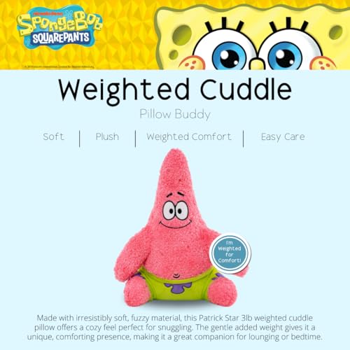 Image of Spongebob Squarepants Patrick Star Bedding Super Soft Plush Calming 3Lb Weighted Cuddle Pillow Buddy, Comfort Pillow, (100% Officially Licensed Product) by Franco Calm