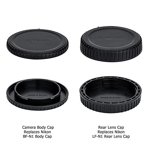 Image of JJC 2-Pack Z Mount Body Cap & Rear Lens Cover for Nikon Z6 III II Z7 II Z5 | Back Sensor Dust Cap for Z6III Z6II Z7II Z5II Z5 Z6 Z7 Z8 Z9 Z50 Z50 II Z50II ZR Zf Zfc Mirrorless Camera & Z Mount Lens