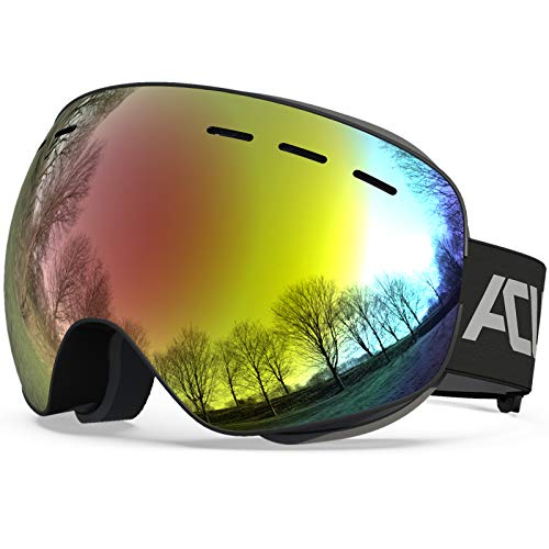 ACURE Gafas de Esqu, Mscara Gafas Esqui Snowboard Esquiar OTG sin Marco Doble Lente con proteccin Anti Niebla y UV400 para Hombre Mujer Adultos Juventud Jvenes Chicos Chicas