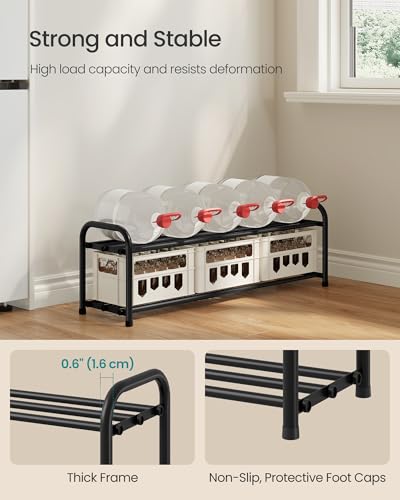Image of SONGMICS Expandable Shoe Rack, Adjustable Shoe Organizer Storage Shelf, Sturdy and Heavy-Duty, for Closet, Entryway, Living Room, 2-Tier, Ink Black ULMR026BD01