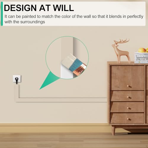 image for Rindion Cord Hider, 85.2in TV Cable Hider, Cord Covers for Wires on Wa