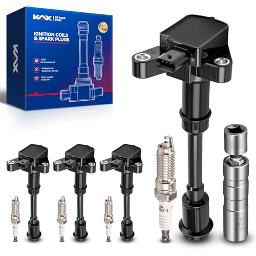 Image of KAX 4 Ignition Coils & 4 Spark Plugs Set for Ford Escape 2013-2016 1.6T