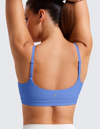Image of CRZ YOGA Butterluxe Scoop Neck Sports Bras | Light Support, Removable Pads, Yoga, Extremely Soft, U Back, Adjustable Spaghetti Straps, for Women
