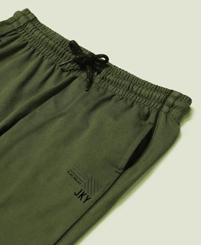 Image of Jockey AB13 Boys Super Combed Cotton Rich Graphic Printed Trackpants with Contrast Side Piping