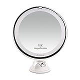 【10-fache Vergrößerung】Durch die 10-fache Vergrößerung sieht man wirklich alles am Gesicht, sowohl Bart-, Härchen, Milien usw. Der Kosmetikspiegel ist beim z.B. Schminken, Augenbrauen zupfen, Poren reinigen, Mitesser entfernen oder Kontaklinsen tragen sehr hilfreich; besonders für Brillenträger gut geeignet, auch perfekt für die Reise und im Auto