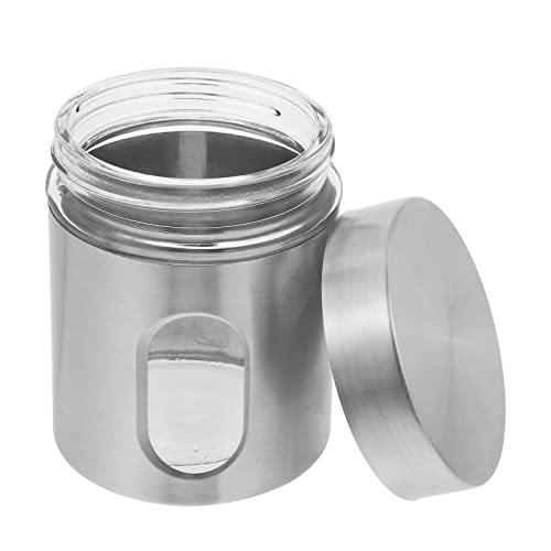 MAGICLULU Barattolo Per Conservazione Caffè Ermetico 600ml, Contenitore Per Tè e Sale a Grana Grossa in Acciaio Resistente e Vetro, Compatto Per Cucina Domestica e Organizzazione Alimentare