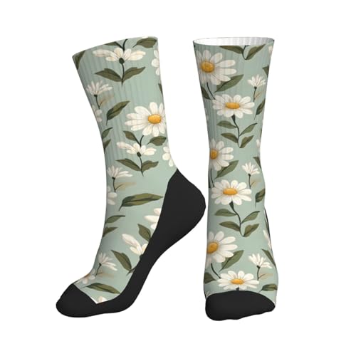 Media Deporte Estampado Floral Blancos Vintage Crew Socks Antideslizantes Medias Ciclismo Cómodos Calcetines Futbol Para Senderismo Yoga Regalo 40Cm