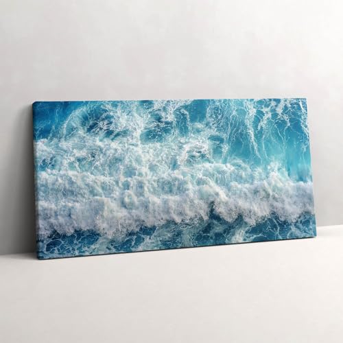 Tableaux 120x60cm vague océanique pour décoration murale grand format