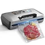 DXstring Macchina Sottovuoto Alimenti 12-IN-1, 95KPA Macchina Sottovuoto Professionale, Maniglia Bloccata, Stoccaggio Rotoli con Taglierina, Tubo a Vuoto, 1 Sacchetti in Rotolo, 10 Sacchetti
