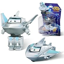 Super Wings 2 5cm Transform-a-Bots Traver Robot Action Figures Transforming Plane to Robot Toys for Kids Ages 3-8, Fun Playset Gift for Boys & Girls Small Size