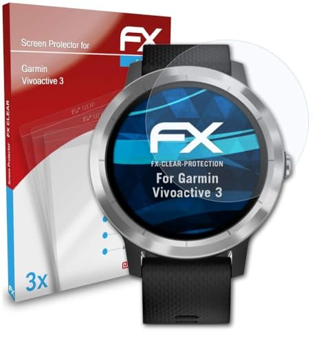 atFoliX Screen Protection Film compatible with Garmin Vivoactive 3 Screen Protector, ultra-clear FX Protective Film (3X)