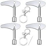 【Packungsinhalt】: Enthält 4 silberne Dreieck schlüssel, die Größe beträgt 61 * 56,5 mm und die Schlüssellochgröße 9 * 9 * 9 mm. Es gibt auch 2 silberne Schlüsselringe und 1 Brechstange. Mit der Brechstange wird der Schlüsselring aufgestemmt.