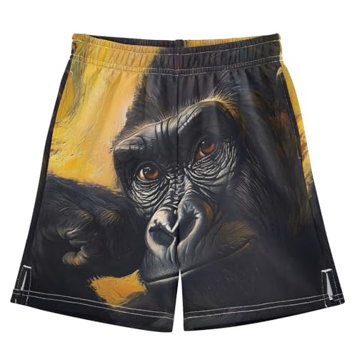 Boys' Shorts with Pockets-Gorilla Thinking, Kid's Athletic Shorts for Sport Home XS
