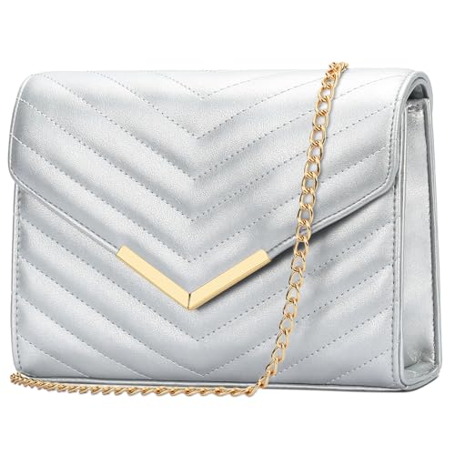 Image of KKXIU Women Formal Vegan Leather Evening Envelope Clutch Purses and Handbags for Party Wedding Prom Bridal