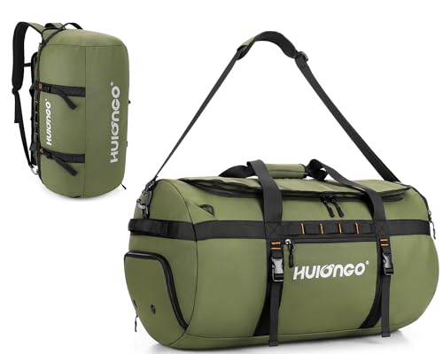 Hulongo Gym Bag Mens Sports Bag Durable 60L Travel Duffle Bag Backpack with Shoe Compartment Waterproof Holdall for Men Women