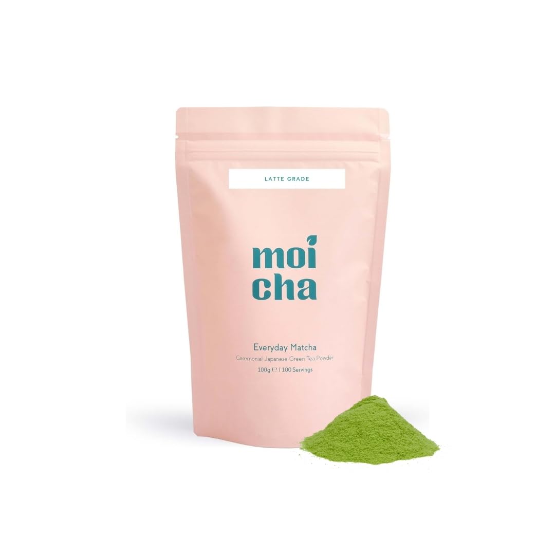 Everyday Matcha Green Tea Powder 100g by Moicha - Latte Grade Japanese Green Tea from Uji Japan - Enjoy in Matcha Latte, Smoothies, Baking