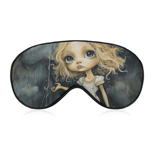 Máscara de dormir rubia con ojos grandes para mujeres y hombres, cubierta de ojos con correa ajustable, suave, transpirable, máscara opaca antideslizante, esencial para dormir profundo