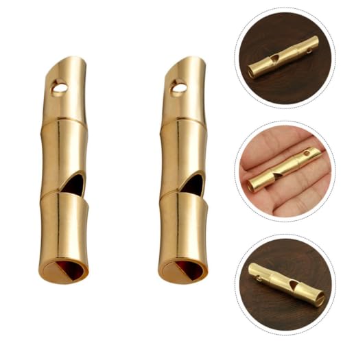 Silbatos de latón portátiles 2 pcs para deporte y emergencia miniatura 7