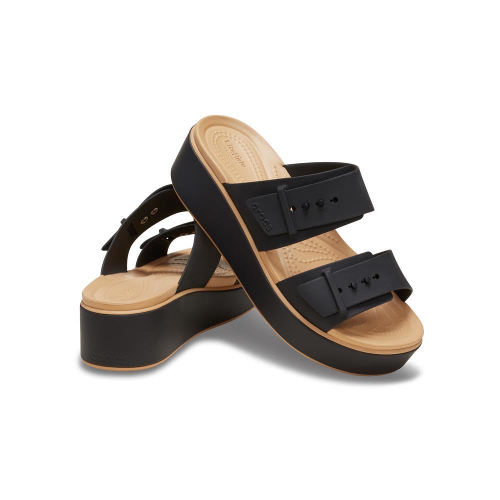 Crocs Brooklyn Buckle Matte Wrap Low Wedge, Sandalias con cuña Mujer