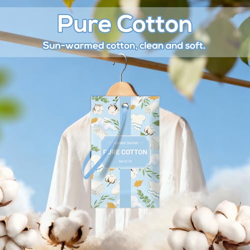 SCENTORINI Scented Sachets for Drawers and Closets, Pure Cotton Scent 14 Pack, Long-Lasting Sachets Bags Wardrobe Freshener, for Drawers, Closets, Cars - Image 3