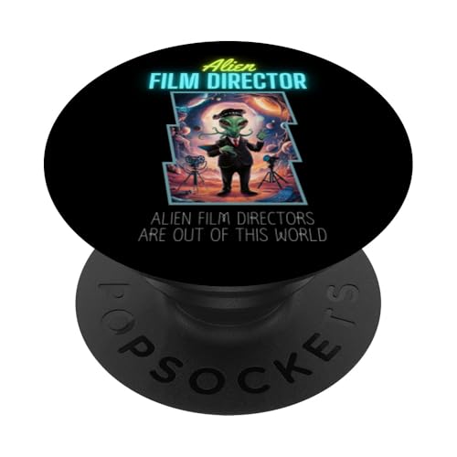Funny Alien Film Director de ciencia ficción Cineasta Space UFO Lovers PopSockets PopGrip Adhesivo